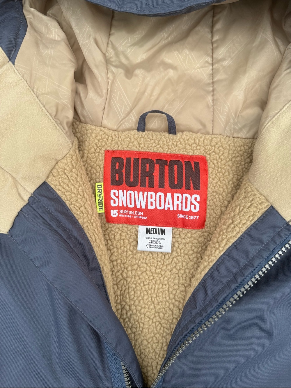Burton Men’s Navy Jacket with Cream Interior - Picture 2 of 9